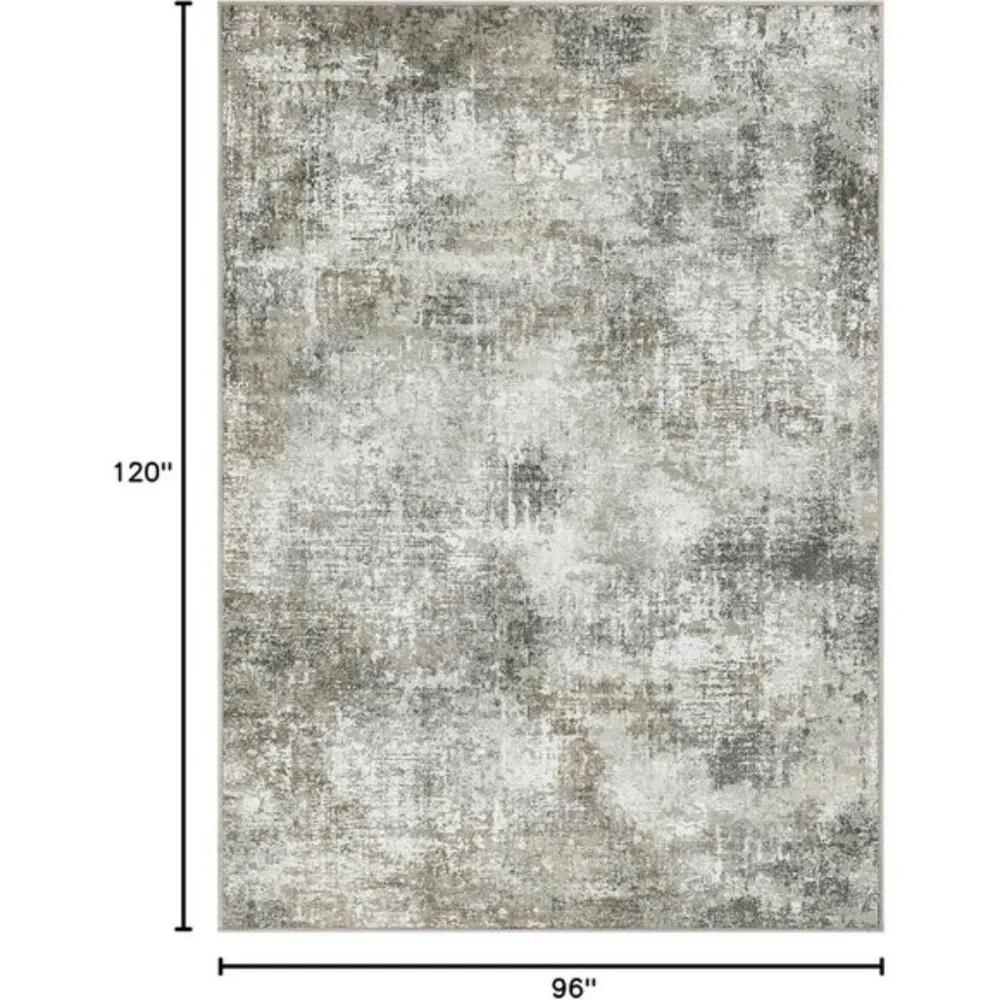 New 8x10 Washable Area Rug, Modern Abstract Non-Slip Carpet for Home & Room